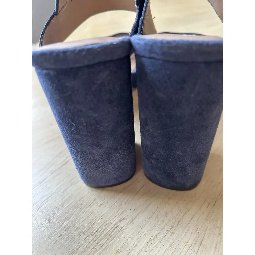 y2k blue suede platform heels banana Republic Sandal Women 9.5  party retro chic